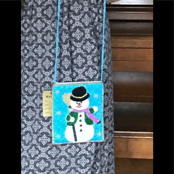 Rare Ermo Collection Beaded Snowman Handbag 148.00‼️FINAL SALE - Picture 6 of 8